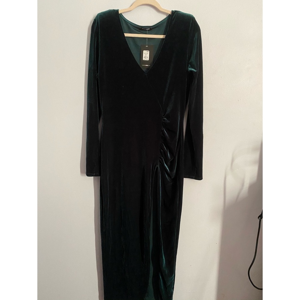 Plus Size Hunter Green Dress w/ Slit
